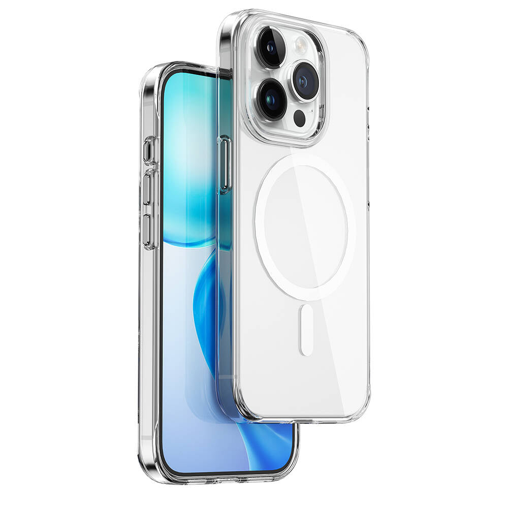 Apple iPhone 15 Pro Kılıf Wiwu BC-022 Magsafe Şarj Özellikli Şeffaf Transparan Kapak Renksiz