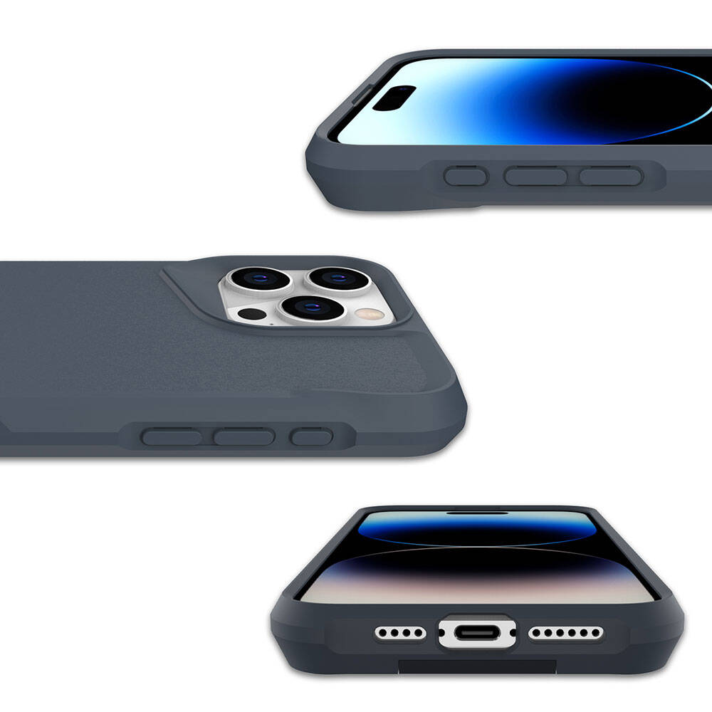 Apple iPhone 15 Pro Kılıf Zore Airbag Kenarlı T-Max Mat Standlı Kapak Siyah