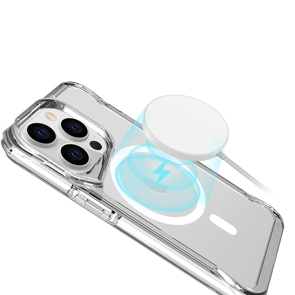 Apple iPhone 15 Pro Kılıf Zore M-safe Şarj Özellikli T-Max M-safe Kapak Renksiz