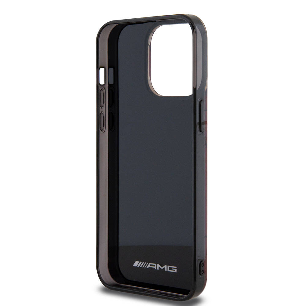 Apple iPhone 15 Pro Max Kılıf AMG Orjinal Lisanslı Çift Katmanlı Dörtgen Desenli Kapak Siyah