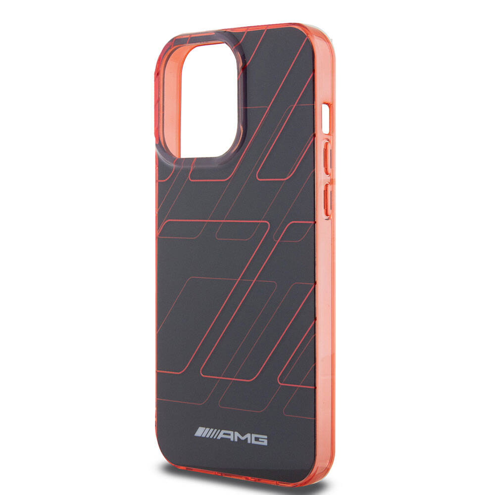 Apple iPhone 15 Pro Max Kılıf AMG Orjinal Lisanslı Çift Katmanlı Dörtgen Desenli Kapak Siyah