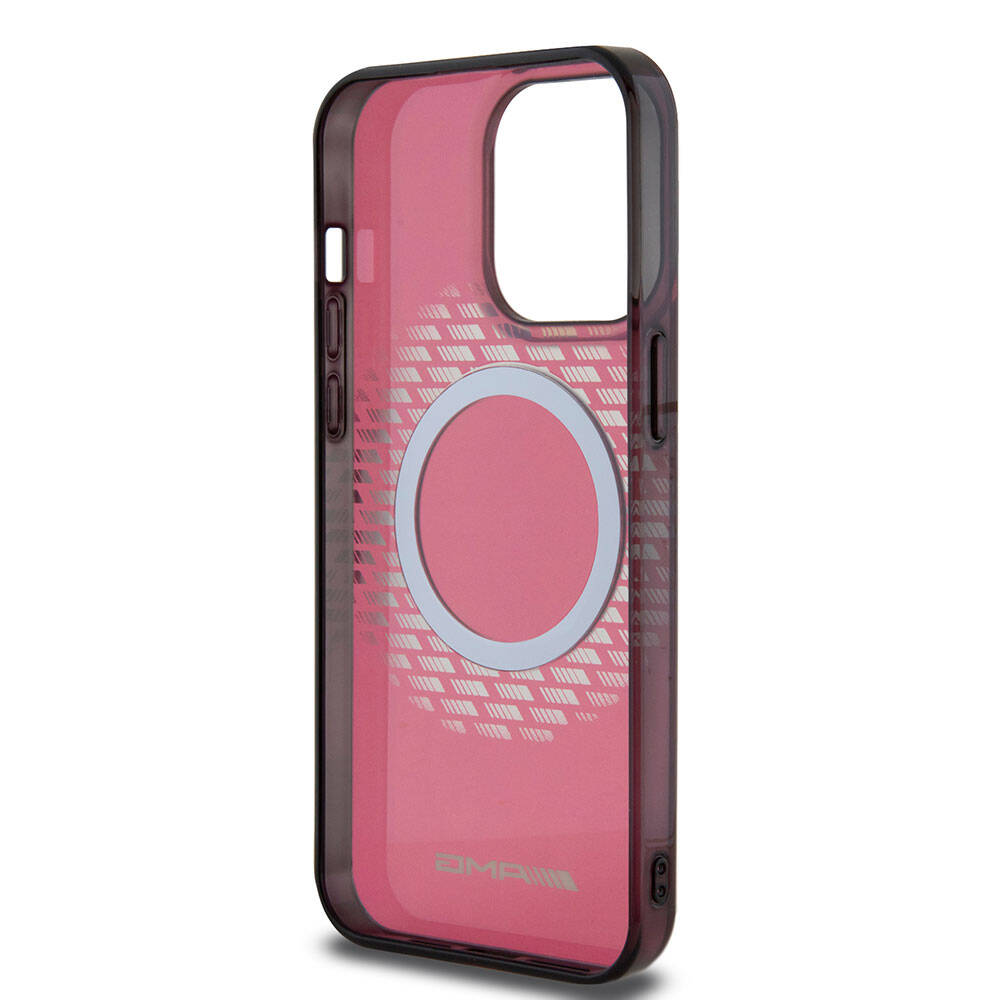 Apple iPhone 15 Pro Max Kılıf AMG Orjinal Lisanslı Magsafe Şarj Özellikli Eşkenar Dörtgen Desenli Transparan Kapak Renksiz