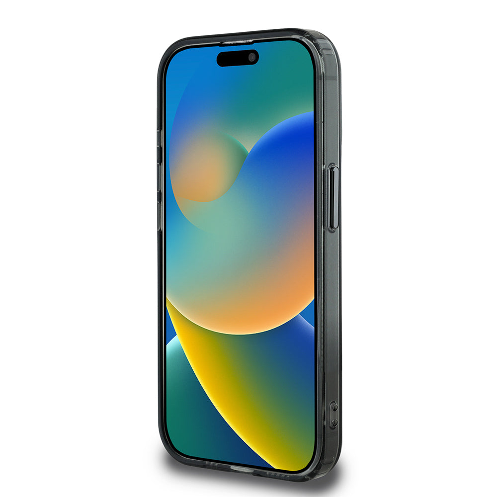 Apple iPhone 15 Pro Max Kılıf Aston Martin Orjinal Lisanslı M-safe Şarj Özellikli  IML Baskı Logolu Metal Düğmeli Kapak Siyah