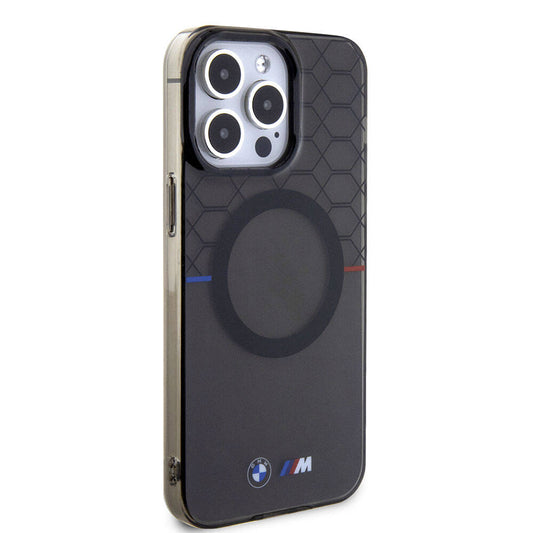 Apple iPhone 15 Pro Max Kılıf BMW Magsafe Şarj Özellikli Transparan M Dizayn Orjinal Lisanslı Kapak Gri
