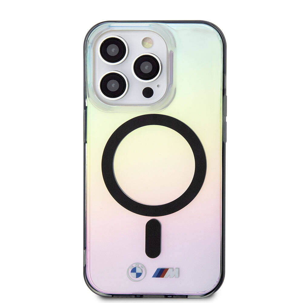 Apple iPhone 15 Pro Max Kılıf BMW Magsafe Şarj Özellikli Transparan Renk Geçişli Iridescent Orjinal Lisanslı Kapak Karışık