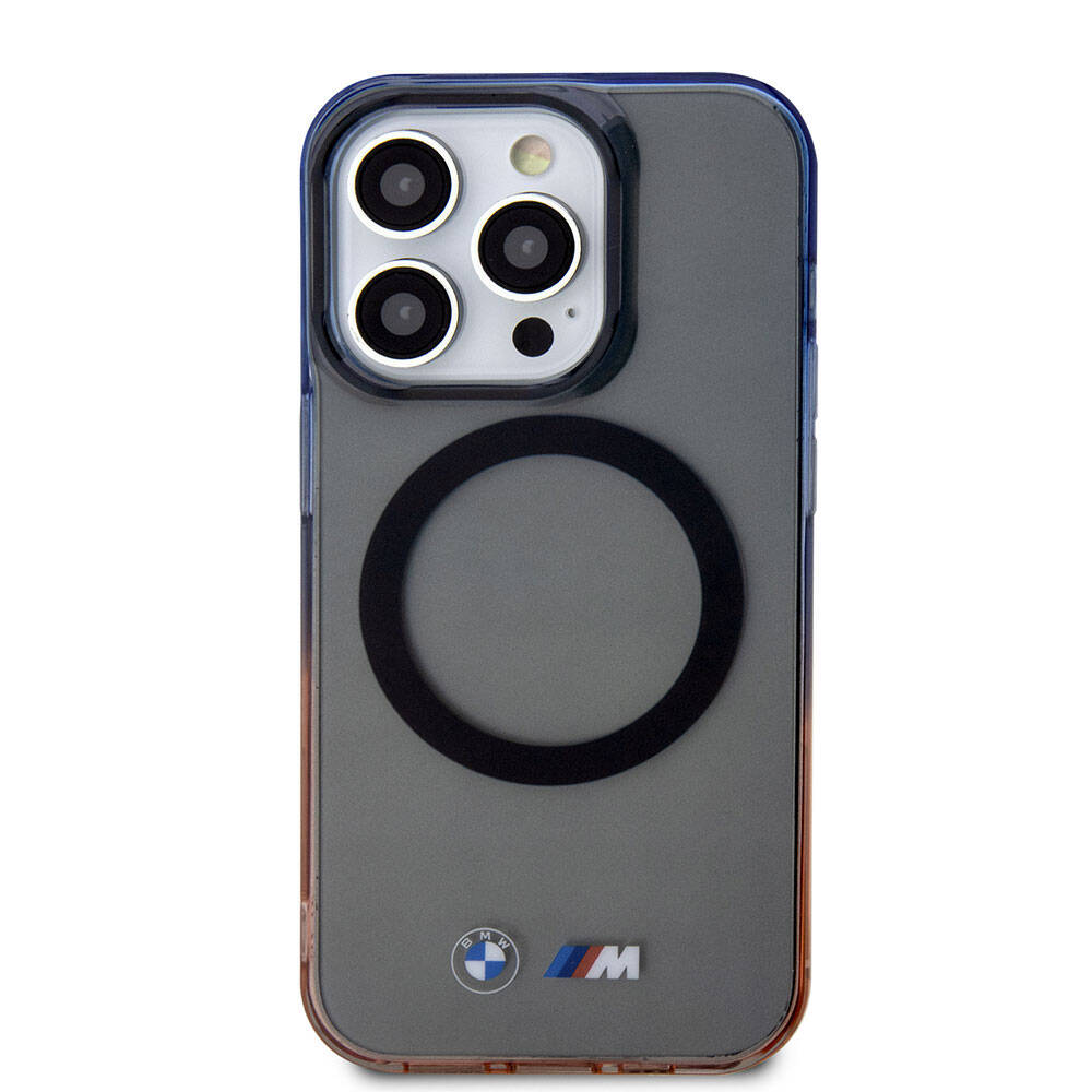Apple iPhone 15 Pro Max Kılıf BMW Magsafe Şarj Özellikli Transparan Renkli Çerçeveli Orjinal Lisanslı Kapak Gri