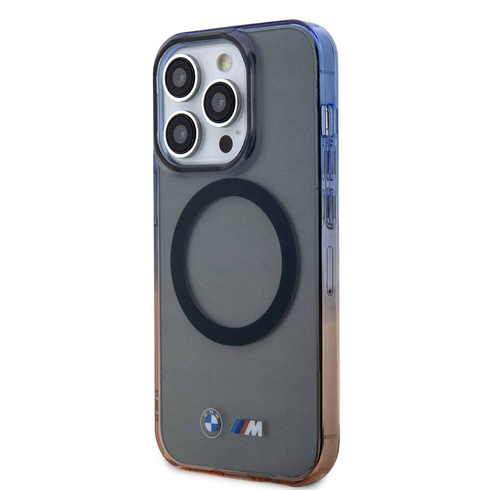 Apple iPhone 15 Pro Max Kılıf BMW Magsafe Şarj Özellikli Transparan Renkli Çerçeveli Orjinal Lisanslı Kapak Gri