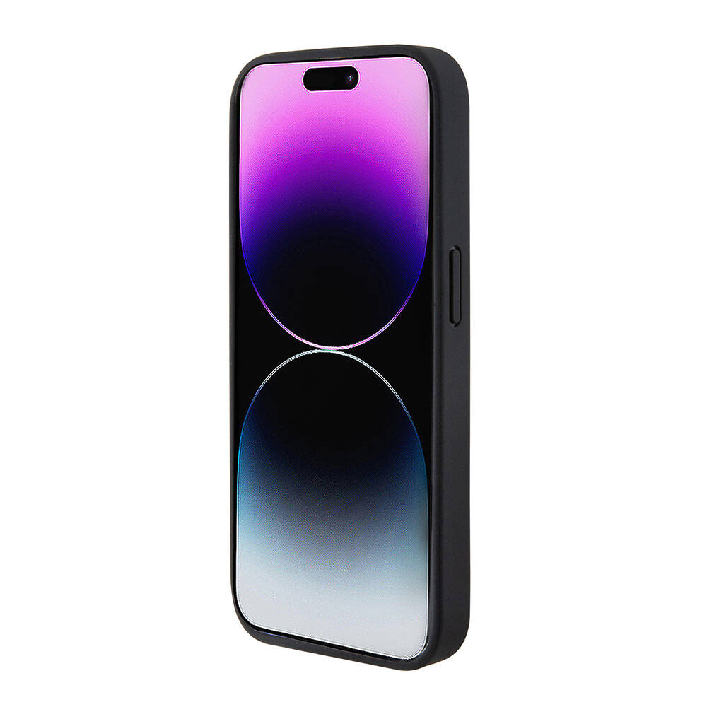 Apple iPhone 15 Pro Max Kılıf BMW Orjinal Lisanslı Magsafe Şarj Özellikli M Logolu PU Karbon Kapak Siyah