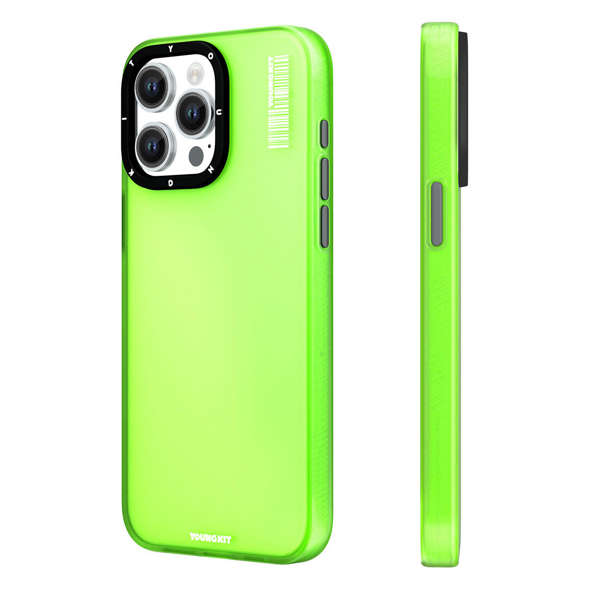 Apple iPhone 15 Pro Max Kılıf Buzlu Mat Tasarım Youngkit Hidden Sand Serisi Kapak Siyah