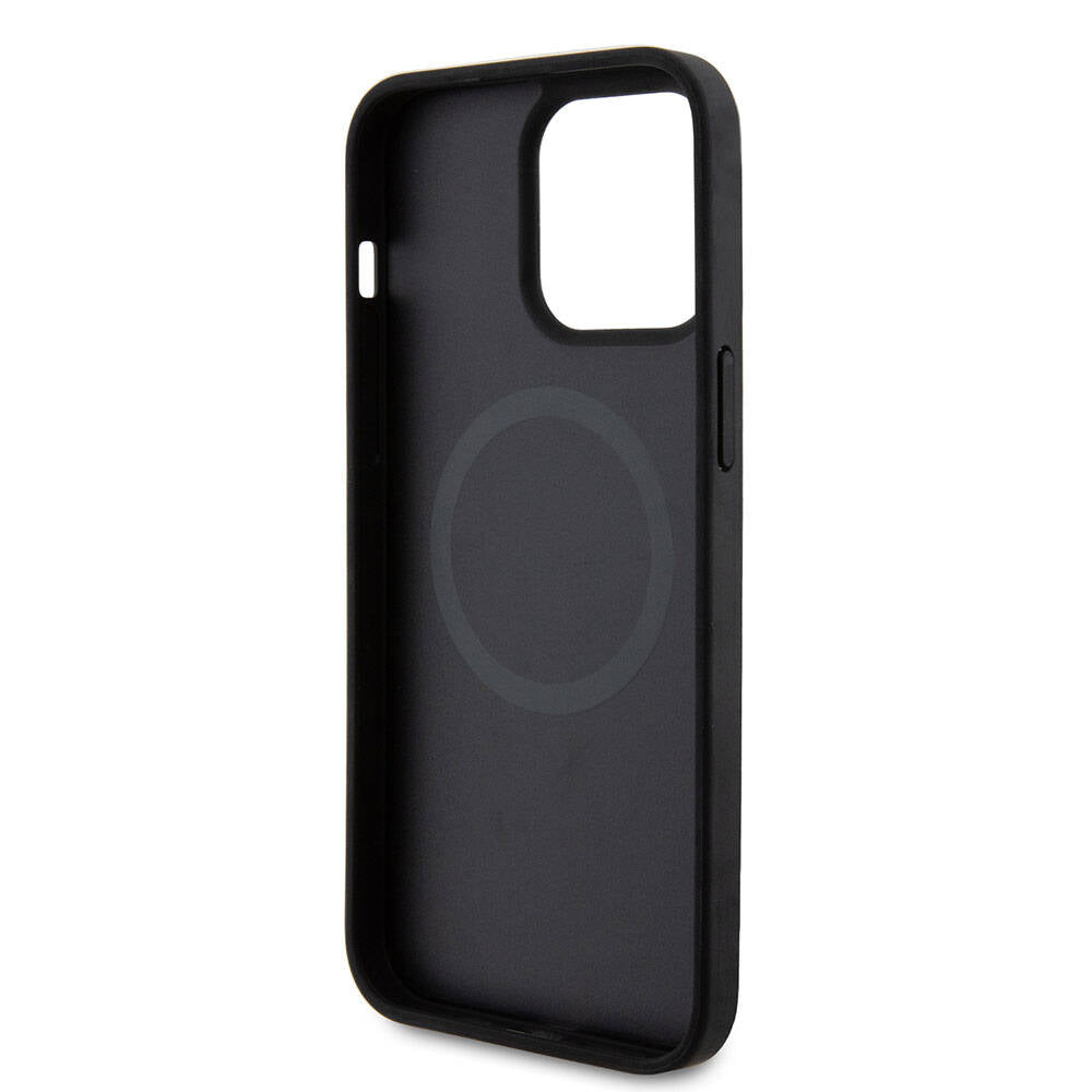 Apple iPhone 15 Pro Max Kılıf Ferrari Orjinal Lisanslı Magsafe Şarj Özellikli Metal Logolu PU Karbon Kapak Kırmızı