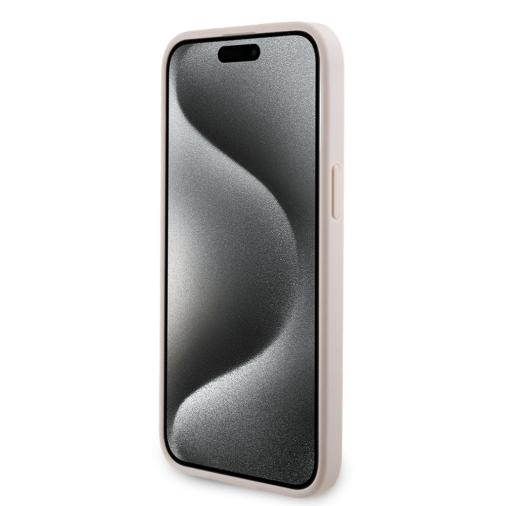 Apple iPhone 15 Pro Max Kılıf Guess Orjinal Lisanslı Magsafe Şarj Özellikli 4G Şerit Tasarımlı Printed Kapak Siyah