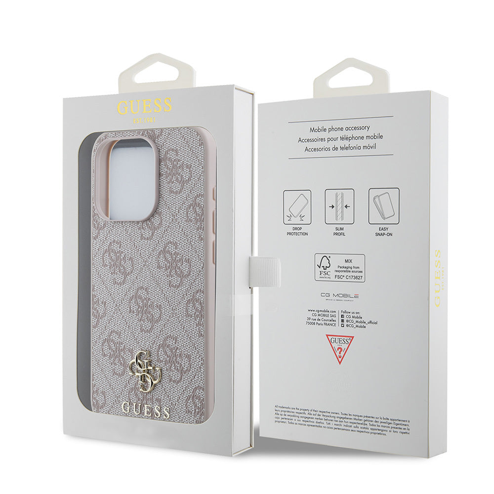 Apple iPhone 15 Pro Max Kılıf Guess Orjinal Lisanslı Magsafe Şarj Özellikli Small 4G Classic Kapak Siyah