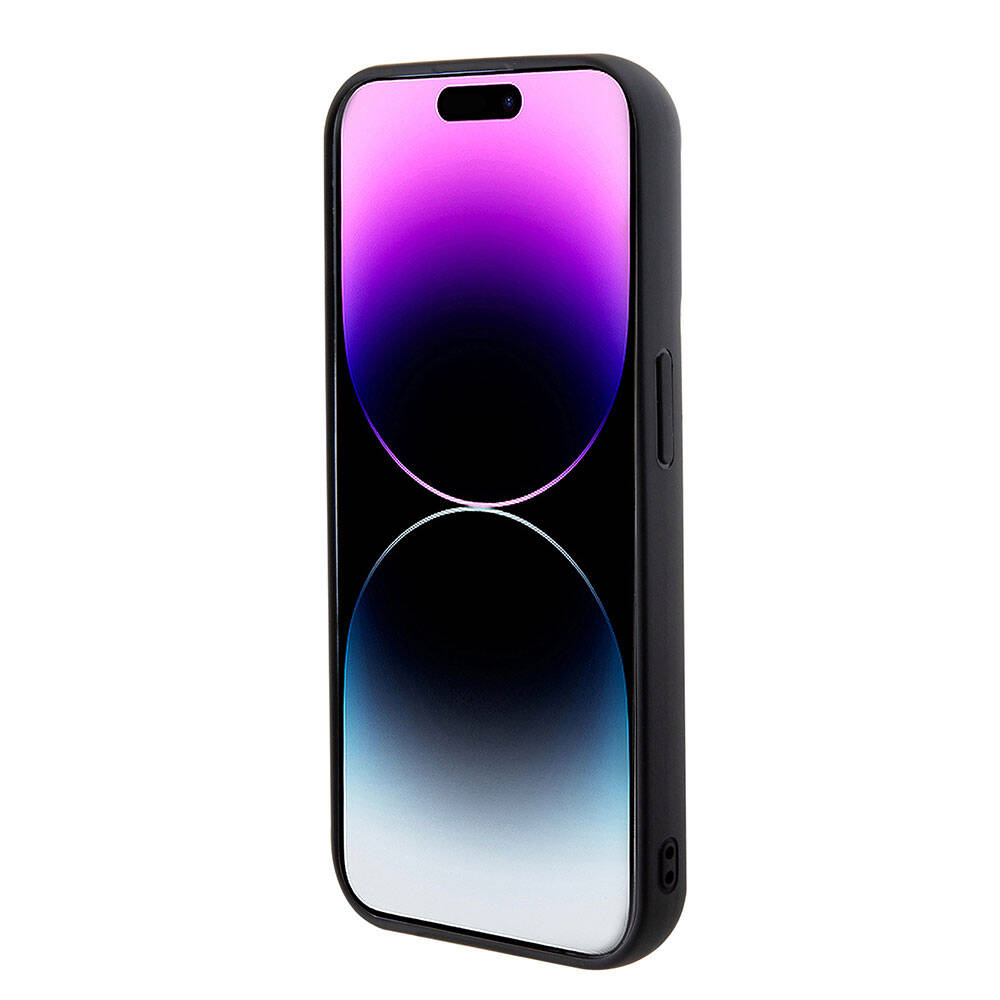 Apple iPhone 15 Pro Max Kılıf Guess Orjinal Lisanslı PU Deri Metal Yazı Logolu Kapitone Kapak Pembe