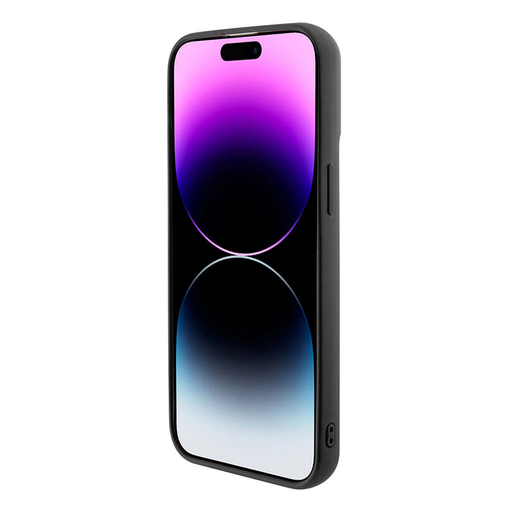 Apple iPhone 15 Pro Max Kılıf Guess Orjinal Lisanslı Pullu Arka Yüzey Metal Yazı Logolu Sequin Script Kapak Siyah