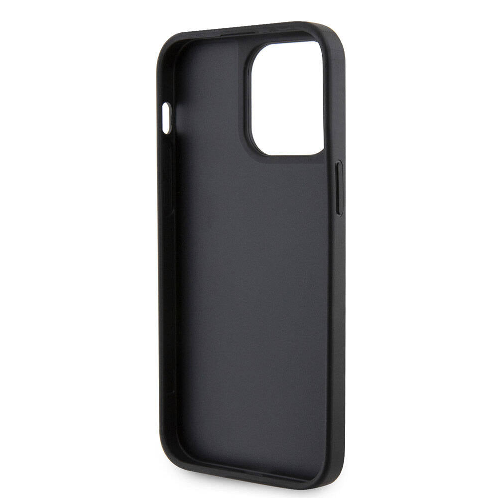 Apple iPhone 15 Pro Max Kılıf Guess Orjinal Lisanslı Taşlı Arka Yüzey Üçgen Logolu Kapak Gold