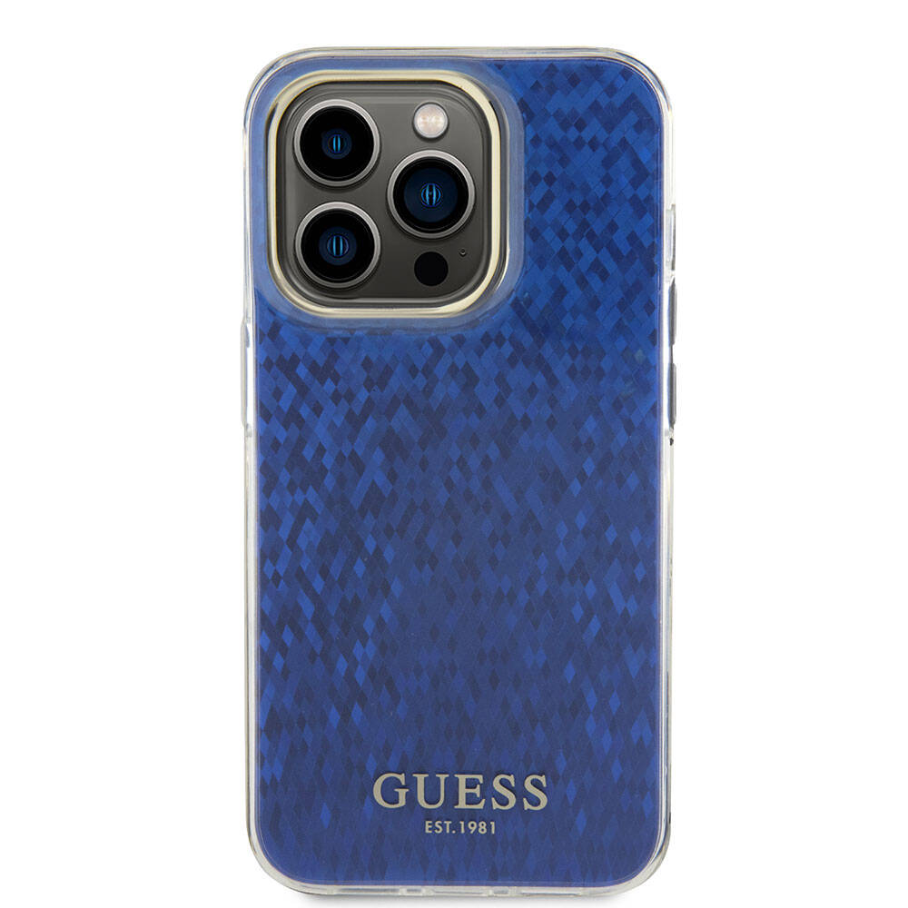 Apple iPhone 15 Pro Max Kılıf Guess Orjinal Lisanslı Yazı Logolu Mirror Disco Kapak Colorful