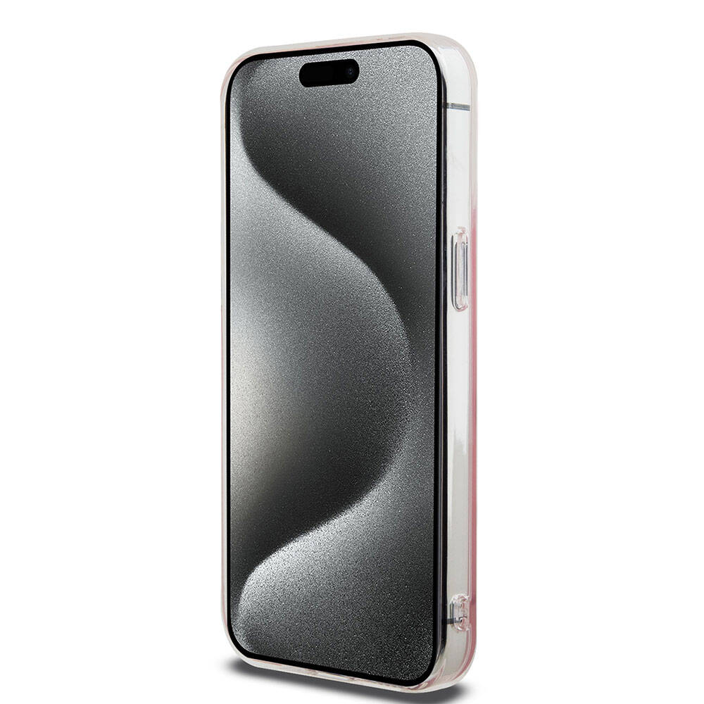 Apple iPhone 15 Pro Max Kılıf Hello Kitty Orjinal Lisanslı Askılı Yazı ve İkonik Logolu Daydreaming Kapak Pembe