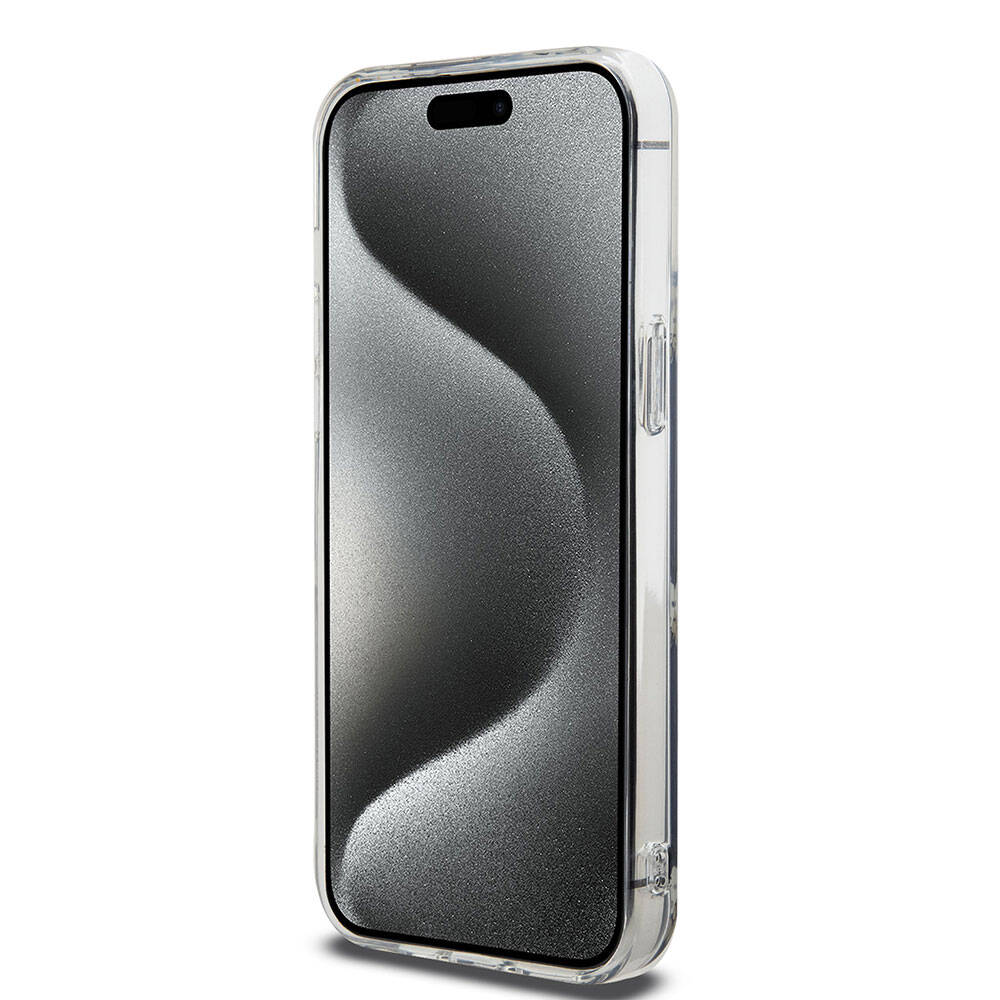 Apple iPhone 15 Pro Max Kılıf Hello Kitty Orjinal Lisanslı Elektroplating Kaplama Kabarcık Baskılı Kapak Beyaz