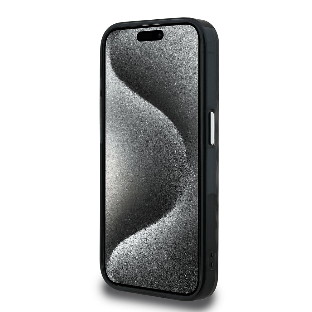 Apple iPhone 15 Pro Max Kılıf Karl Lagerfeld Orjinal Lisanslı IML Leopar Baskılı Kapak Kahverengi