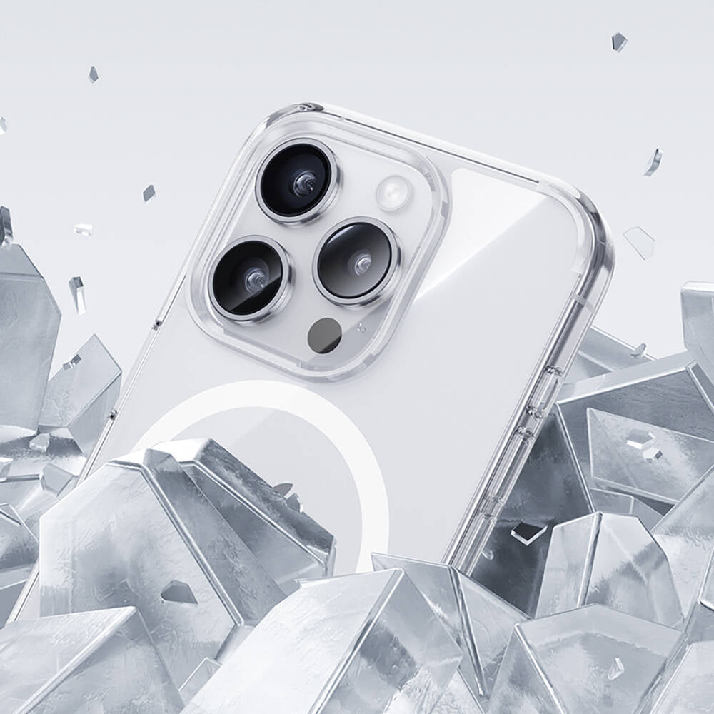 Apple iPhone 15 Pro Max Kılıf Magsafe Şarj Özellikli Airbagli Şeffaf Benks LucentPro Serisi Kapak Şeffaf