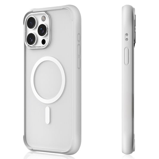 Apple iPhone 15 Pro Max Kılıf M-safe Şarj Özellikli Airbagli Youngkit Dynamic 2 Serisi Kapak Beyaz