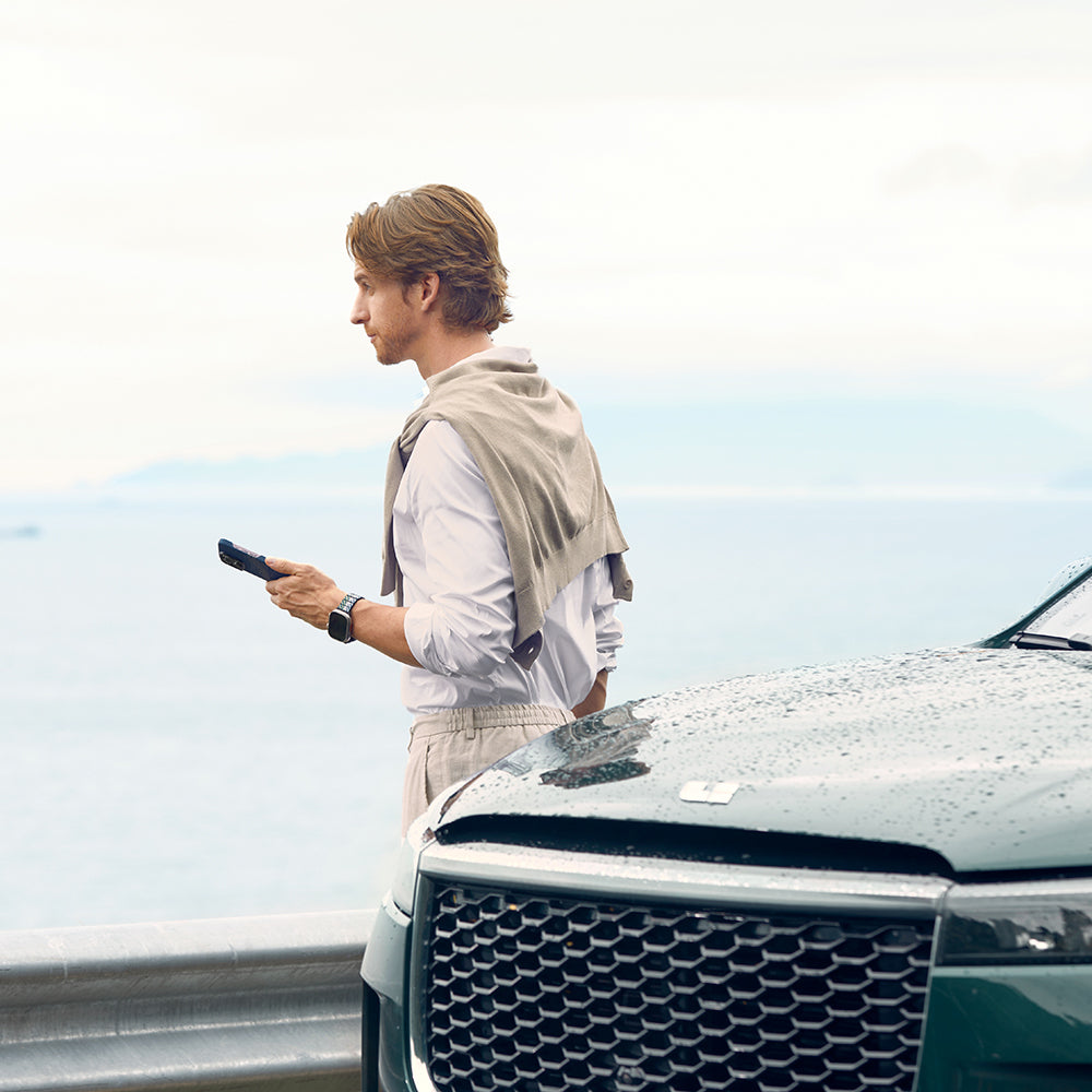 Apple iPhone 15 Pro Max Kılıf Magsafe Şarj Özellikli Aramid Fiber Pitaka Tactile Woven Starpeak Serisi Over The Horizon Kapak Mavi