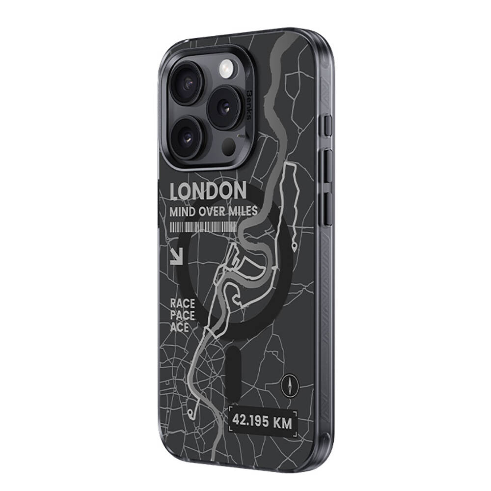 Apple iPhone 15 Pro Max Kılıf Magsafe Şarj Özellikli Benks City Serisi Kapak Siyah