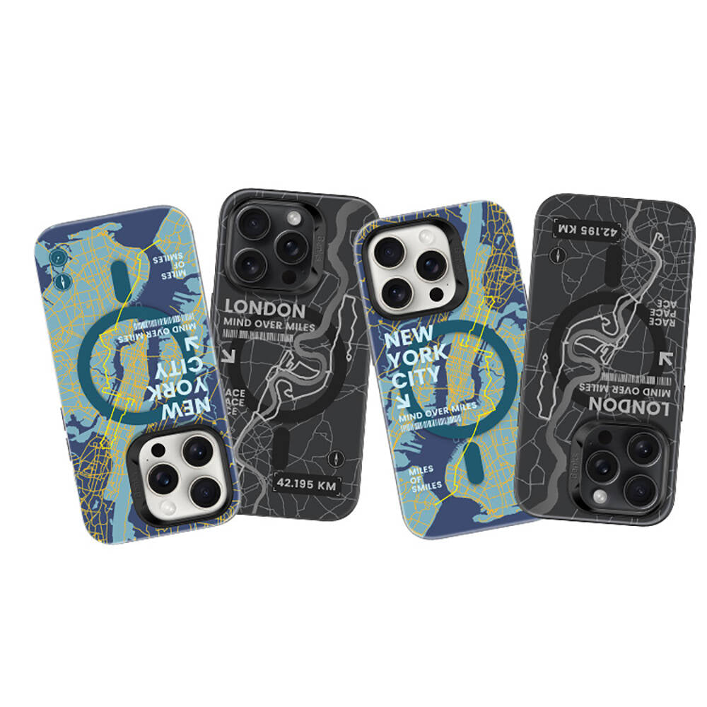 Apple iPhone 15 Pro Max Kılıf Magsafe Şarj Özellikli Benks City Serisi Kapak Siyah-Turuncu