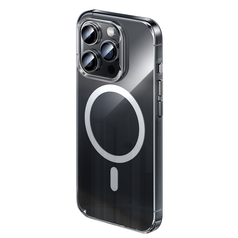 Apple iPhone 15 Pro Max Kılıf Magsafe Şarj Özellikli Benks Crystal Serisi Şeffaf Kapak Renksiz