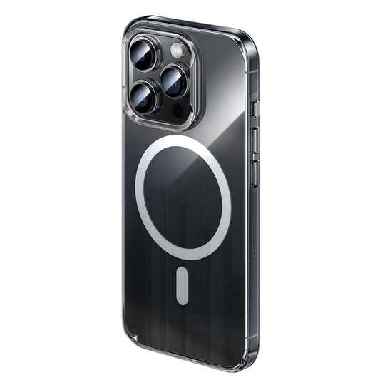 Apple iPhone 15 Pro Max Kılıf Magsafe Şarj Özellikli Benks Crystal Serisi Şeffaf Kapak Renksiz