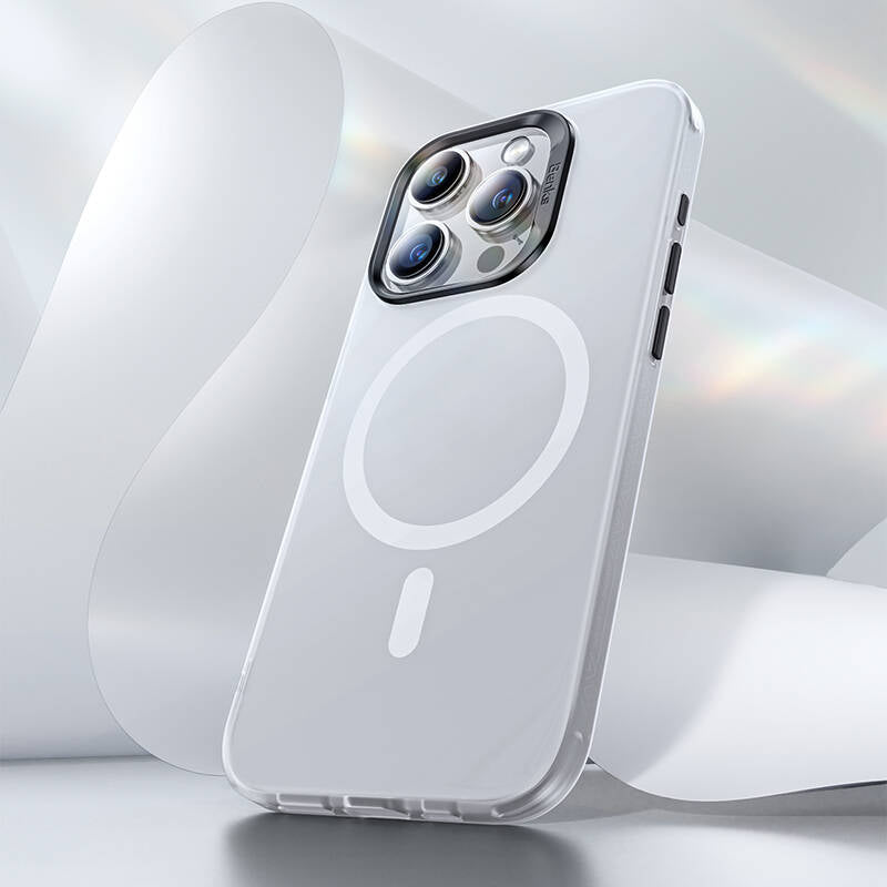 Apple iPhone 15 Pro Max Kılıf Magsafe Şarj Özellikli Benks Lucid Armor Kapak Beyaz