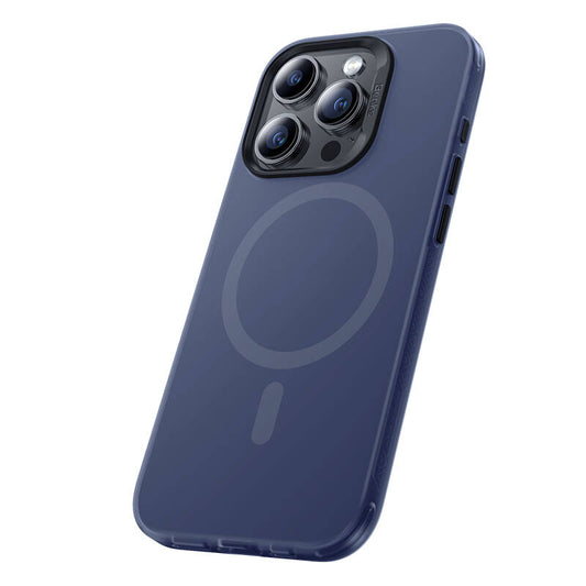 Apple iPhone 15 Pro Max Kılıf Magsafe Şarj Özellikli Benks Lucid Armor Kapak Mavi