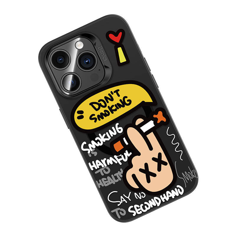 Apple iPhone 15 Pro Max Kılıf Magsafe Şarj Özellikli Benks No Smoking Kapak Siyah