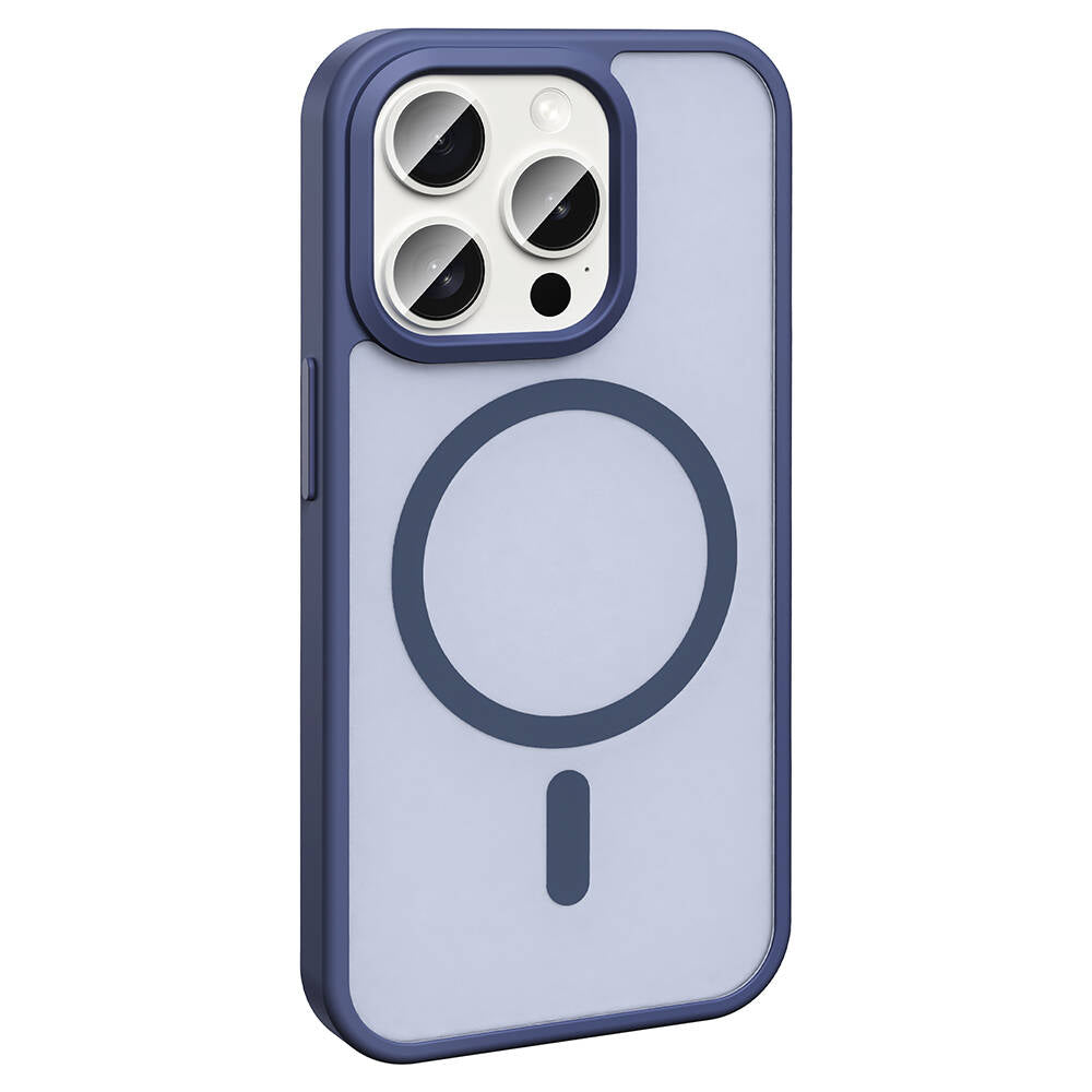 Apple iPhone 15 Pro Max Kılıf M-safe Şarj Özellikli Mat Arka Yüzey Zore Sio Kapak Gri