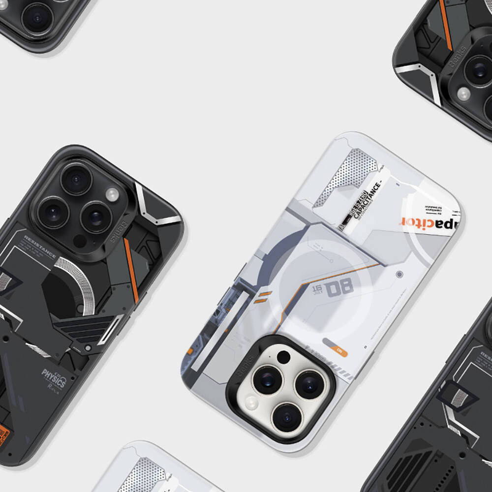 Apple iPhone 15 Pro Max Kılıf MagSafe Şarj Özellikli Mekanik Tasarımlı Benks Perspective Serisi Kapak Siyah