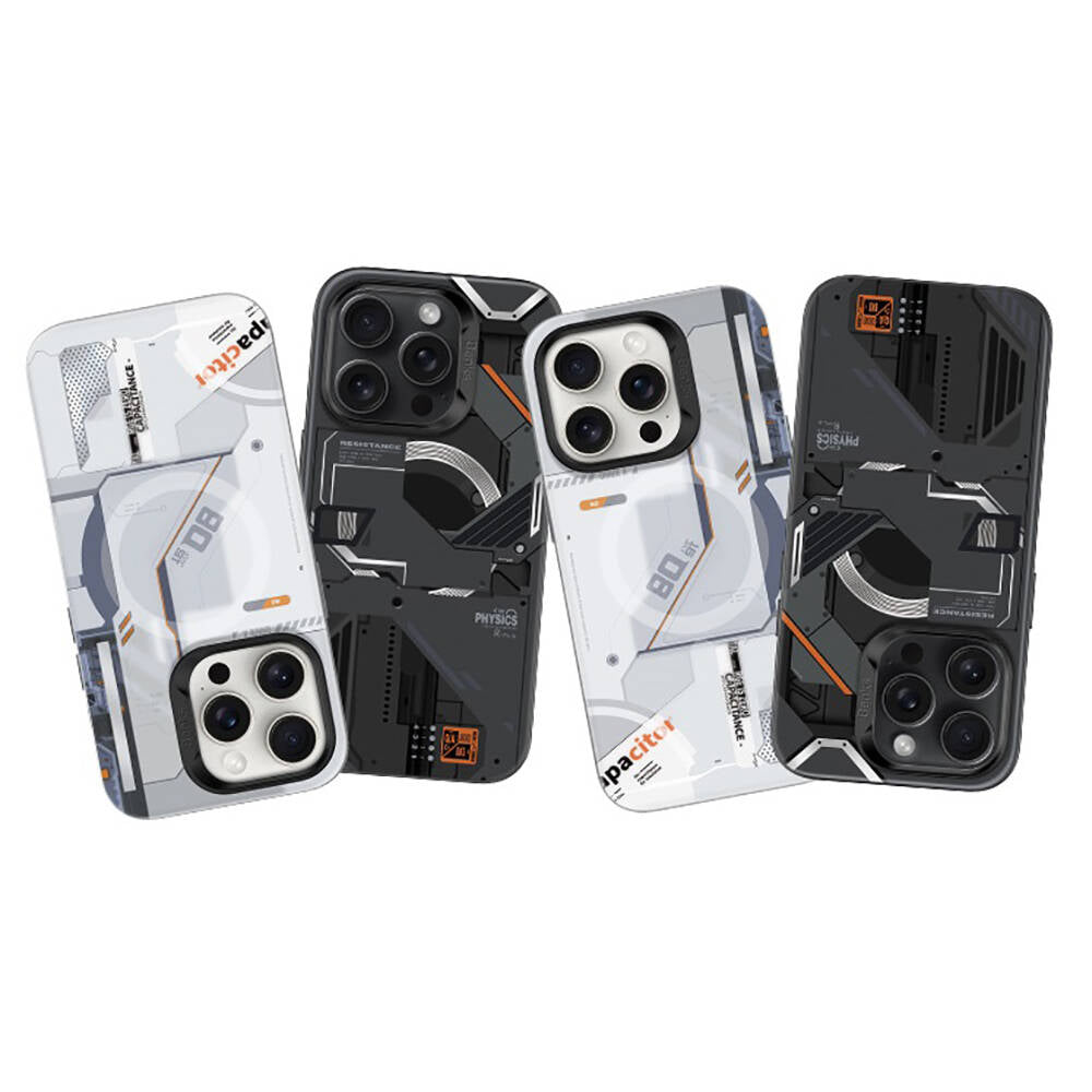 Apple iPhone 15 Pro Max Kılıf MagSafe Şarj Özellikli Mekanik Tasarımlı Benks Perspective Serisi Kapak Siyah