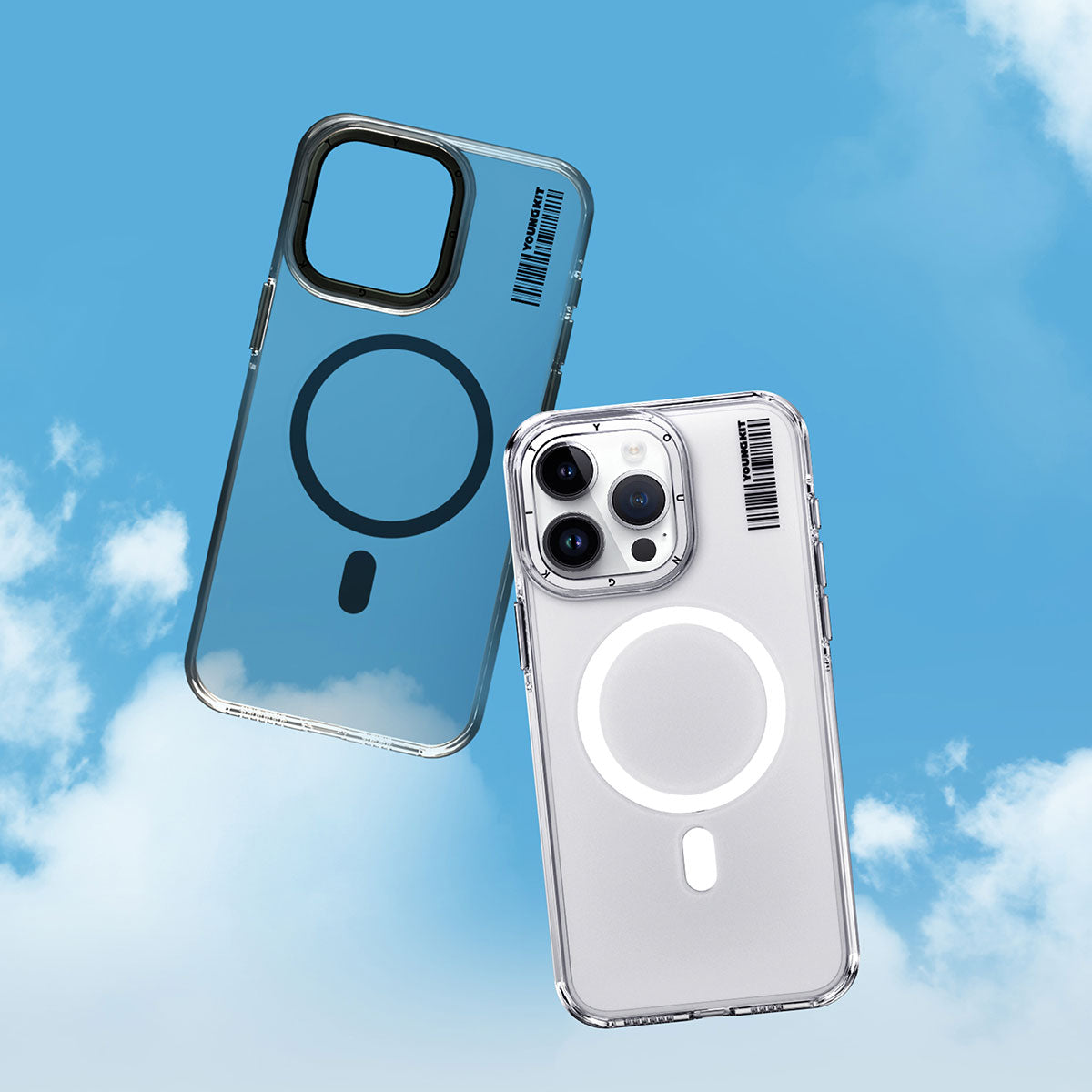 Apple iPhone 15 Pro Max Kılıf Magsafe Şarj Özellikli Şeffaf Youngkit Crystal Shield Serisi Kapak Renksiz
