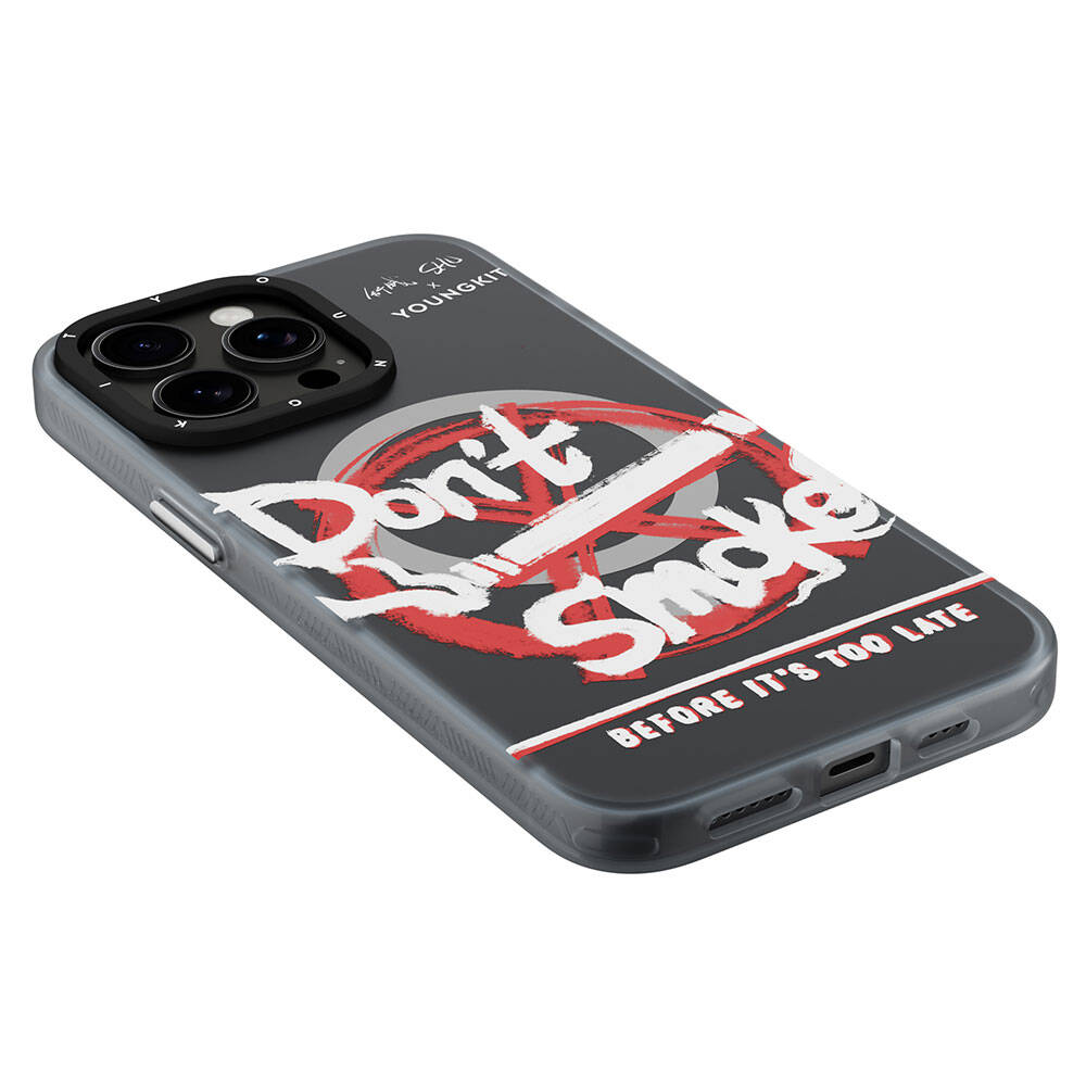 Apple iPhone 15 Pro Max Kılıf Magsafe Şarj Özellikli Shu Tasarımlı Youngkit City Serisi Kapak Siyah-Kırmızı