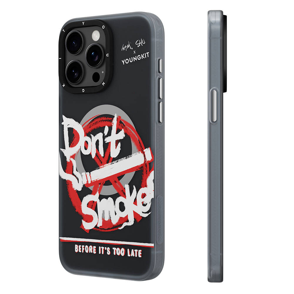 Apple iPhone 15 Pro Max Kılıf Magsafe Şarj Özellikli Shu Tasarımlı Youngkit City Serisi Kapak Siyah-Kırmızı