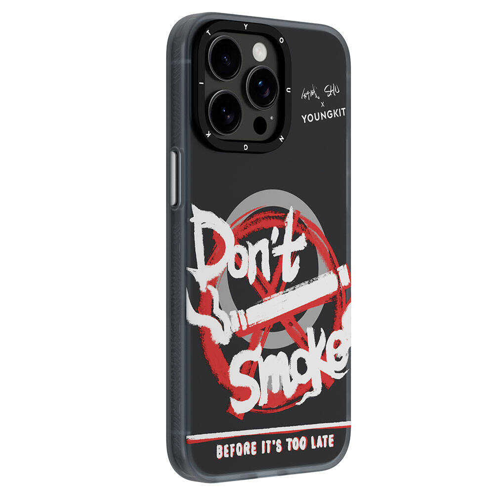 Apple iPhone 15 Pro Max Kılıf Magsafe Şarj Özellikli Shu Tasarımlı Youngkit City Serisi Kapak Siyah-Kırmızı