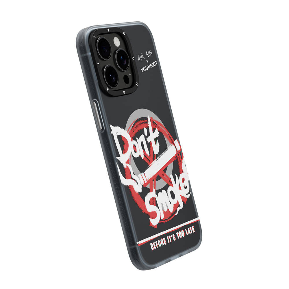 Apple iPhone 15 Pro Max Kılıf Magsafe Şarj Özellikli Shu Tasarımlı Youngkit City Serisi Kapak Siyah-Kırmızı