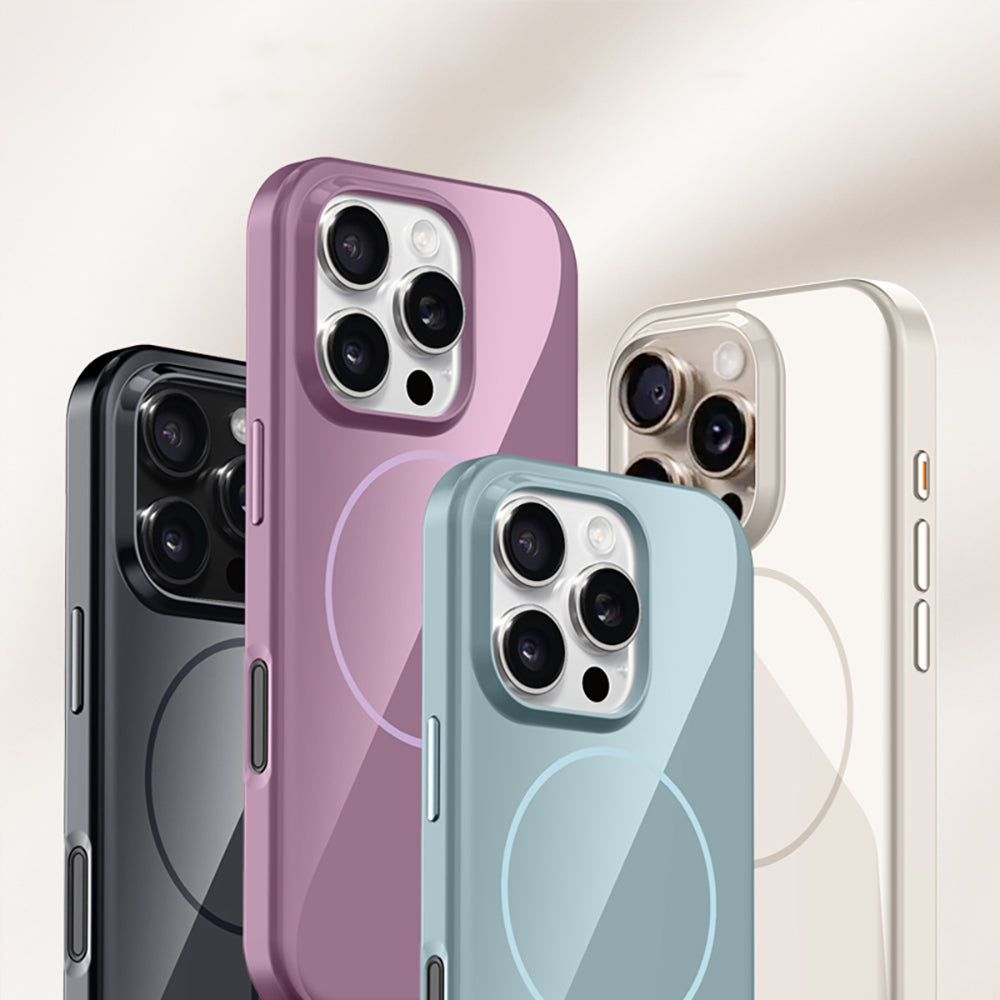 Apple iPhone 15 Pro Max Kılıf M-safe Şarj Özellikli Wlons Frego Kapak Mor