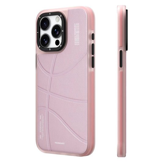 Apple iPhone 15 Pro Max Kılıf Magsafe Şarj Özellikli Youngkit Backboard Serisi Leather Kapak Pembe