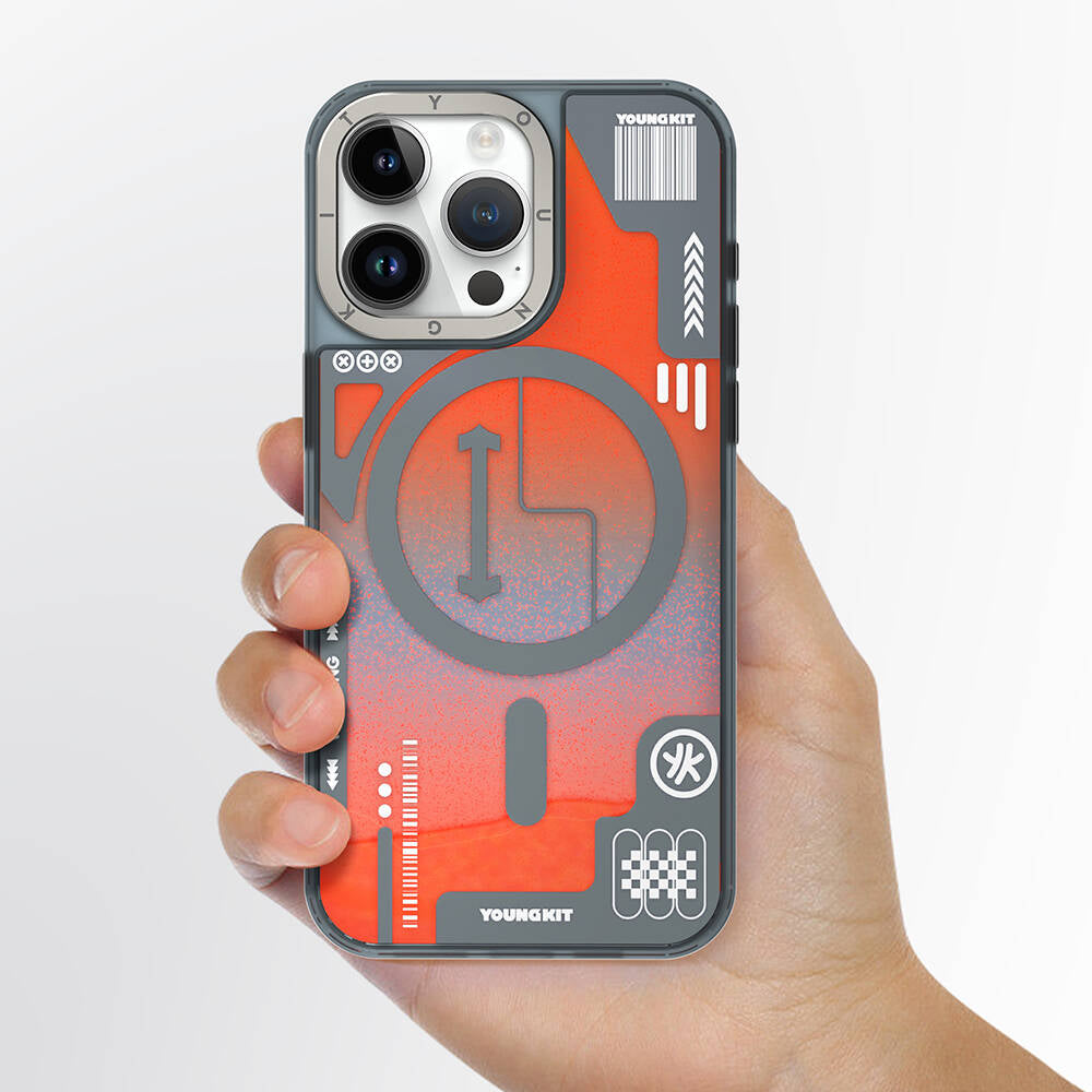 Apple iPhone 15 Pro Max Kılıf Magsafe Şarj Özellikli YoungKit Galaxy Serisi Kapak Mavi