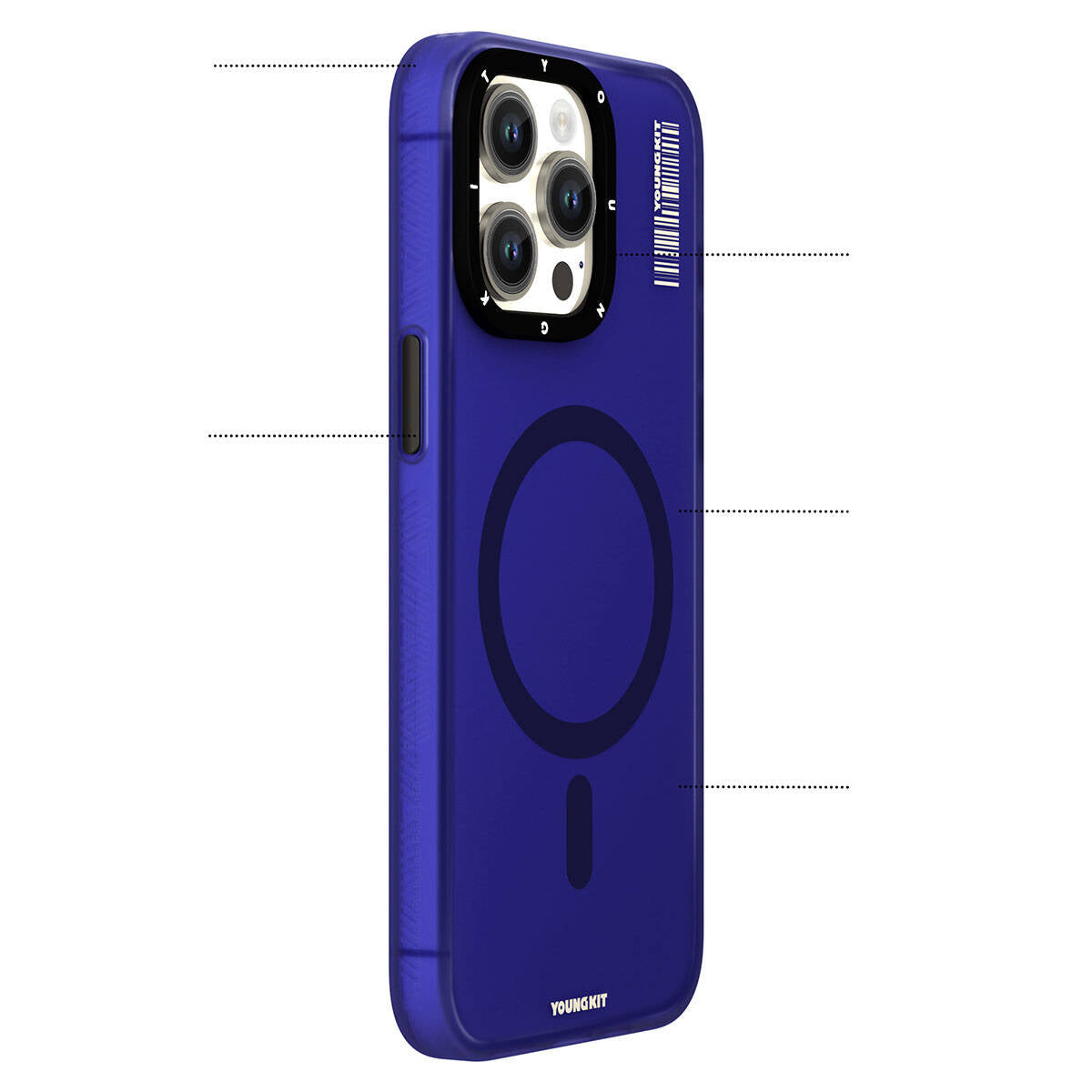 Apple iPhone 15 Pro Max Kılıf Magsafe Şarj Özellikli Youngkit Hidden Sand Serisi Kapak Pembe