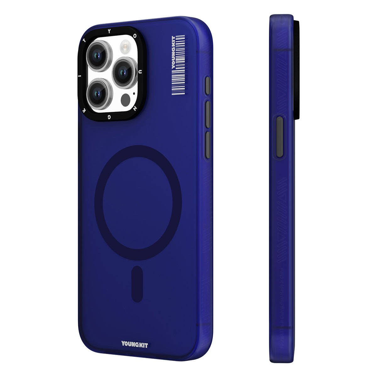 Apple iPhone 15 Pro Max Kılıf Magsafe Şarj Özellikli Youngkit Hidden Sand Serisi Kapak Siyah