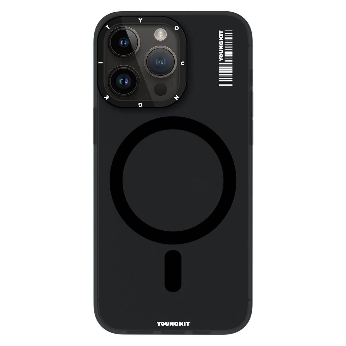 Apple iPhone 15 Pro Max Kılıf Magsafe Şarj Özellikli Youngkit Hidden Sand Serisi Kapak Beyaz