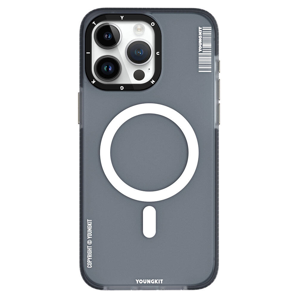 Apple iPhone 15 Pro Max Kılıf Magsafe Şarj Özellikli Youngkit Jiansha Serisi Kapak Siyah