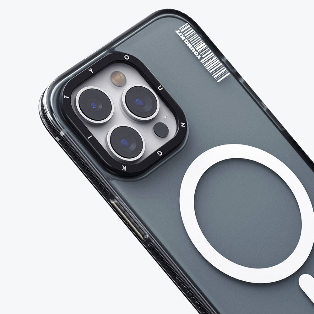 Apple iPhone 15 Pro Max Kılıf Magsafe Şarj Özellikli Youngkit Jiansha Serisi Kapak Siyah