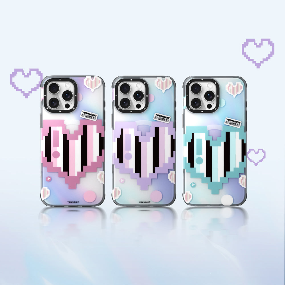 Apple iPhone 15 Pro Max Kılıf Magsafe Şarj Özellikli Youngkit Love Serisi Kapak Mor